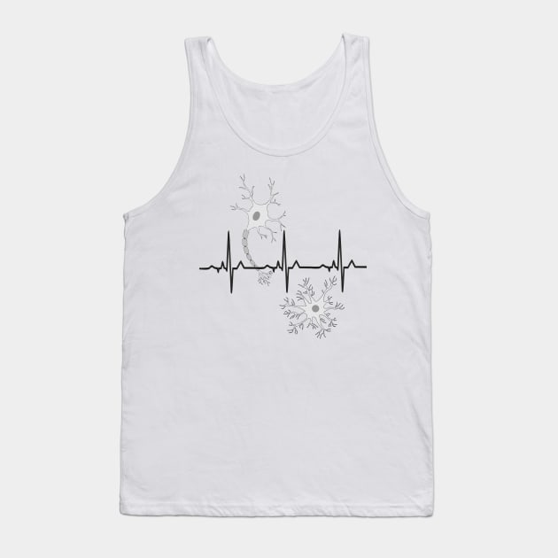 EKG Neuron Neuroscience lover - black Tank Top by RosArt100